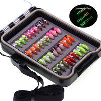36PCS Flies Kit #12 Fast Sinking Brass Bead Head Epoxy Scud Bug Worm Nymph Fly Ice Fishing Lures Trout Grayling Fishing Lure