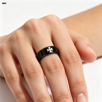 HMEEY English Titanium Steel Christian Cross Bible Ring for Men and Women Personalized Ring Customize Ring Engraved Ring