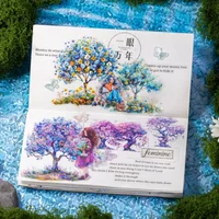 10Sheets Pack Shell light PET Stickers Flowers Blooming irregular material account Decorative Supplies Scrapbook 154*110mm