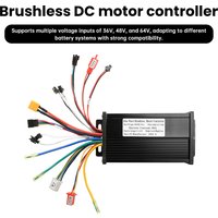 36V 48V 64V 30A 750-1500W sine wave three-mode brushless motor controller, suitable for SM-connector-equipped electric bicycles