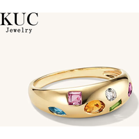 925 Sterling Silver Original Certificate Zircon Ring For Women Luxury Fine Jewelry Dainty Multicolor Gemstone Band Girls Gifts