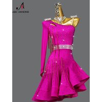 2026 Latin Dance Competition Costumes Sexy New Adult Wear Womens Midi Dress Ballroom Clothes Girls Sport Party Performance Skirt