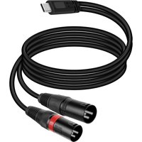 USB C to 2 XLR Male Stereo Power Amplifier Cable,Mobile Phone USB C Connection Active Speaker, Power Amplifier Audio Cord