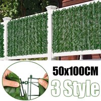 50x100cm Artificial Ivy Fence Plant Grass Wall Panel Faux Green Leaf Hedge Privacy Screen Outdoor Home Garden Balcony Decor