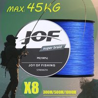 JOF 8 Strands Fishing Line 300/500/1000M Braided PE Fishing Strong Fishing Line Multifilament Durable Fishing Line Tool