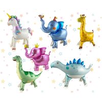1Pc Self Standing large Walking Animal Balloons Farm Animal Balloon Contact Roller wheels balloons For Birthday Party BBQ Jungle