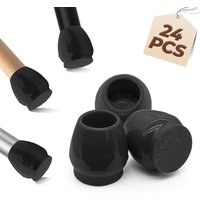 24/48 Pcs Chair Leg Floor Protectors Small Round Diameter 15–20mm Thick Felt Pads with Reinforced Base Anti-Slip Scratch Black