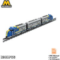 MOC Vintage Classic American Passenger Locomotive Building Blocks Set Streamline Diesel Train Model Adult Collection Gift