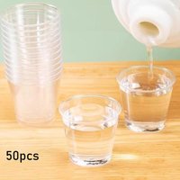 ●50Pcs 30ML Mini Clear Plastic Disposable Party Glasses Jelly Cups Tumblers Birthday Kitchen Party Tableware Party Cups