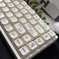 Cartoon Cute Sanrio Cinnamoroll Themed Keycaps 124-key PBT XDA Profiled Cartoon Themed Keycaps for MX Switch Mechanical Keyboard