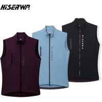 HISERWA Men Cycling Vest Sleeveless Pro MTB Road Bike Jersey Lightweight Windproof Waterproof Bicycle Vest Chaleco Ciclismo
