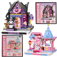 Sanrio Building Blocks Kulomi Assembled House Toy My Melody Hello Kitty Cartoon Model Toy Kids Christmas Gifts Toy