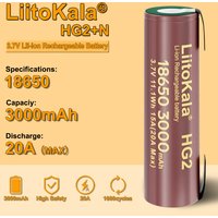 Hot 1-10pcs LiitoKala HG2 18650 3000mAh battery 3.6V discharge 20A dedicated High power discharge +DIY Nicke