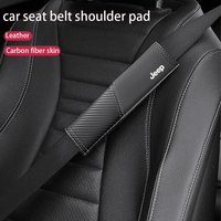 Car seat shoulder belt pad leather seat belt protective cover for Jeep Grand Cherokee Wrangler Rubicon Renegade Patriot Compass