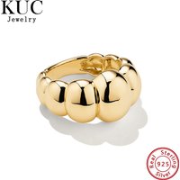 Puffy Charlotte Ring 925 Sterling Silver Original Women Brand Unique Minimalist Jewelry Luxury Chunky Bubble Rings for Girls
