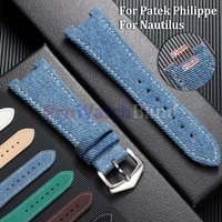 For Patek Philippe Nautilus 5711 5712 5726 5980 7010G Men Women Bracelet 25mmx13mm Sailcloth Nylon Strap Durable Denim WatchBand