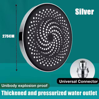 275mm Big Panel High Pressure Waterfall Shower Head Large Flow 11" Round Pressure Boosting Design Spa Bathroom Top Showerhead