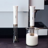 Hands-Free Electric Milk Frother 3 Speeds Automatic Coffee Blender USB Rechargeable Milk Foam Maker Whisk with Anti-Splash Shiel