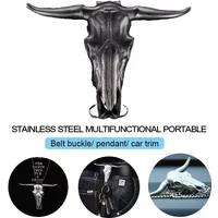 Outdoor EDC Stainless Steel Bull Head Multi-function Pocket Cutting Tool Necklace Pendant Defensive Window Breaker