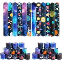 Space Astronaut Snap Bracelets - Pinata Toy Loot/Party Bag Filler Kids Pocket Slap Band Gift For Boy Girls Birthday Party Favors