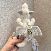 Snow Dragon Bag Pendant Cute Plush Toy Pendant Keychain Creative Healing Companion Doll Cute Dragon Key Pendant Accessory Gift