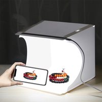 Folding Photo Studio Booth Softbox Small LED Lights Portable Folding Light Box Photo Props Double Light Strip 6 Color Backdrop