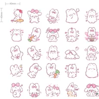 45PCs Cute Rabbit Stickers Kawaii DIY Planner Scrapbooking Stationery Kids Gift Adhesive Decoration