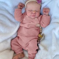 Realistic Reborn Baby Dolls Girl - 20 Inch Lifelike Newborn Body Vinyl Sleeping Real Life Baby Doll, Handmade Poseable Doll with Accessories Gift Companion for Kids Age 3+