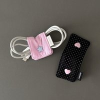 INS Style Cute Fabric Cable Manager Data Cable Storage Buckle for Charging Headphone Cable Fixed Desktop Wire Organizing Supply