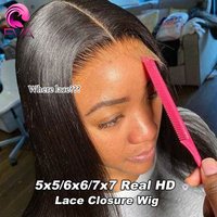 Eva Hair Glueless Wigs 7x7/6x6/5x5 HD Lace Closure Wigs Silk Straight Melt Skins Deep Part Ready to Go Human Hair Wig For Woman image 3