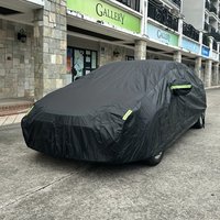 Autoabdeckung, Outdoor-Schutz, Außenbereich, Sonne, Schnee, UV-Abdeckungen, SUV, Limousine, Auto-Sonnenschutz, staubdicht, wasserdicht, Schwarz, Silber