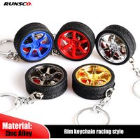 Porte-clés en métal en forme de jante de voiture, avec disques de frein en aluminium, style TE37 TOYOTA, modèle Turbo