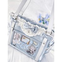 JIAERDI Lolita Cute Bow Shoulder Bag Ladies Harajuku Leather Square Large Capacity Ita Bag Anime Handle Purse Y2K Tote Bag 2025