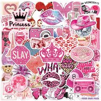 50-Pack Y2K Trendy Graffiti Stickers Pink Decoration Art Decals for Phone Tablet Luggage Notebook Stationery
