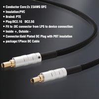 Hifi DC Power Cable OFC Copper DC Audiophile Phono Cable GX16 2Pin to DC 2.1/2.5mm Amplifier Linear Power Supply Output Wire 12V