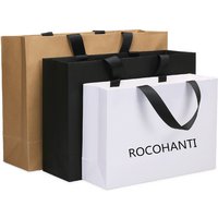 50PCS Custom Logo Printed Paper Shopping Bag With Ribbon Handle for Clothing Gift Packaging Bag Sacola De Papel