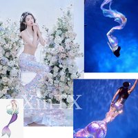Sparkle Scales Big Mermaid Tail With Shiny Sequins for Cosplay Photo Shooting Beauty Swimming Show for Women No Monofin