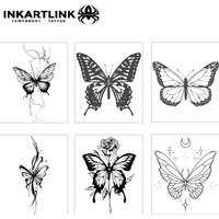 Magical Herbal Juice Butterfly Tattoos. Elegant, Semi-Permanent, Waterproof. Lasts 2-3 Weeks.