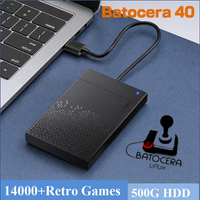 500GB Retro Gaming HDD With 14000+ High Score Retro Games For Batocera 40 Linux for PS3 PS2 PS1 and Windows PC Plug & Play