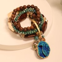 Statement Beads Bracelet Set for Women Beads Geometry Accessories Handmade Woman Anklet Jewelry