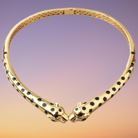 Smooth Luxury Choker Necklace for Women Black Spot Double Panther Necklaces 18K Gold Plated Leopard Jewelry Collars Wholesale