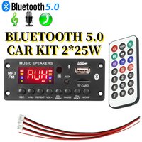 Handsfree 2*25W 50W amplifier Car Audio USB TF FM Radio AUX Bluetooth 5.0 9V 12V MP3 WMA Decoder Board MP3 Player with Remote