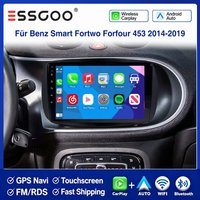 ESSGOO Android 15 9-Zoll Autoradio für Smart Forfour Fortwo 453 2014-2019 GPS Navi Bluetooth Wireless Carplay SWC RDS WIFI FM DAB