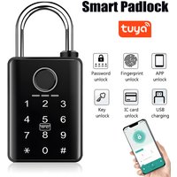 Tuya Smart Door Lock Fingerprint Padlock Password APP Card Key Unlock 7mm 10mm Smart Padlock Waterproof Electronic Lock