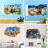 3D Stickers Paw Patrol Sticker Anime Figure Patrol Rescue Crew Wall Stickers Child Boys Bedroom Party Wallpaper Decor DIY