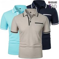 Mens New Solid Color Short Sleeve Polo Shirt Lapel Button Closure Lightweight Breathable Fabric Casual Street Sporty Fitness Top