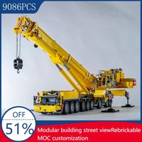 9086PCS MOC city Engineering 1:24 scale Liebherr LTM 1750-9.1 Crane Model DIY Creative Ideas Technology Toy Assembly Puzzle Gift