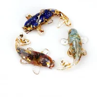 Beautiful Lucky Koi Fish Figurines Artificial Transparent Epoxy Resin Crystal Mini Fishes Desk Decoration Gift for Friend