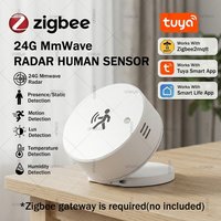 Smart Zigbee Human Presence Sensor 24G mmWave Radar,PIR Motion,Illuminance Temp Humidity,For Tuya Z2M Home Security Automation