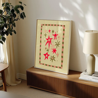"Whimsical Starburst Framed Wall Print Decor - Playful Mid-Century Modern Art for Living Room Accent, Bedroom Wall Decor, or Ret